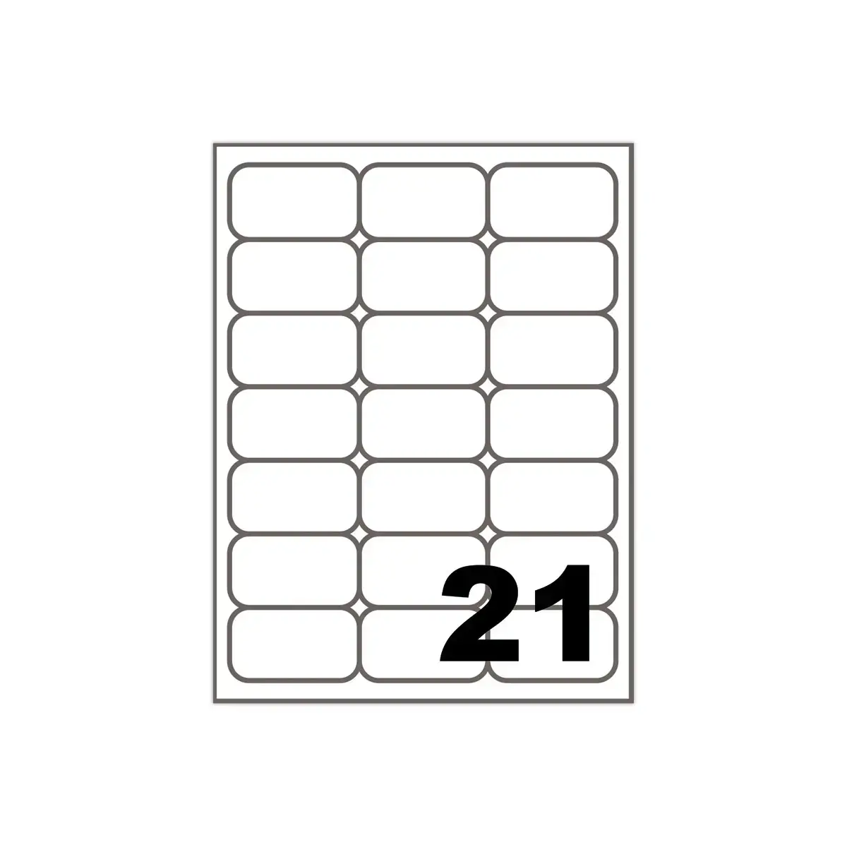 100 Etiketten met ronde hoeken FIDUCIAL 63,5 x 38,1 - 2100 etik / doos