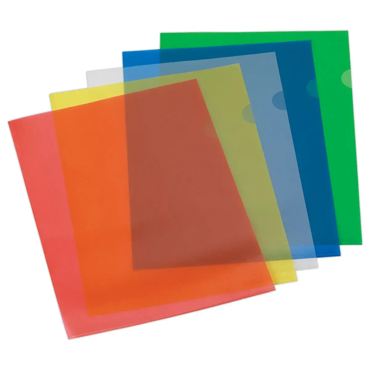 100  Polypropyleen hoekmappen 11/100e Assorti - Fiducial 