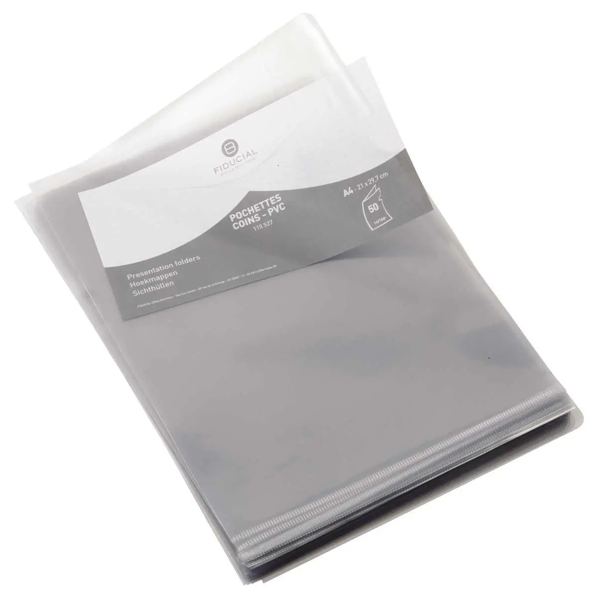 50 Hoekmappen FIDUCIAL in 14/100e pvc kleurloos
