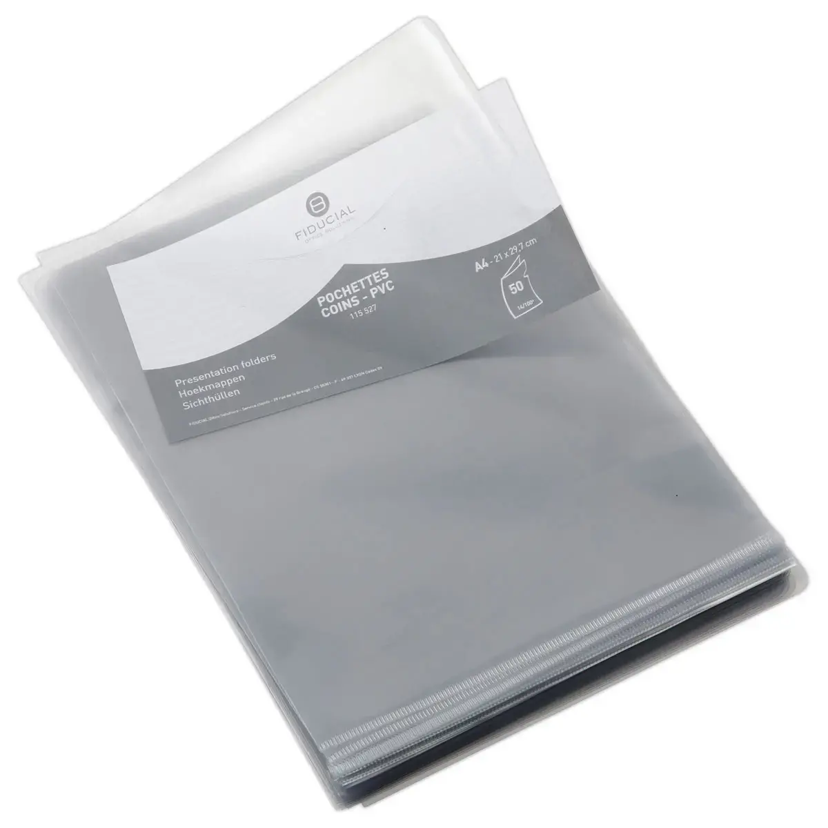 50 Hoekmappen FIDUCIAL in 14/100e pvc kleurloos