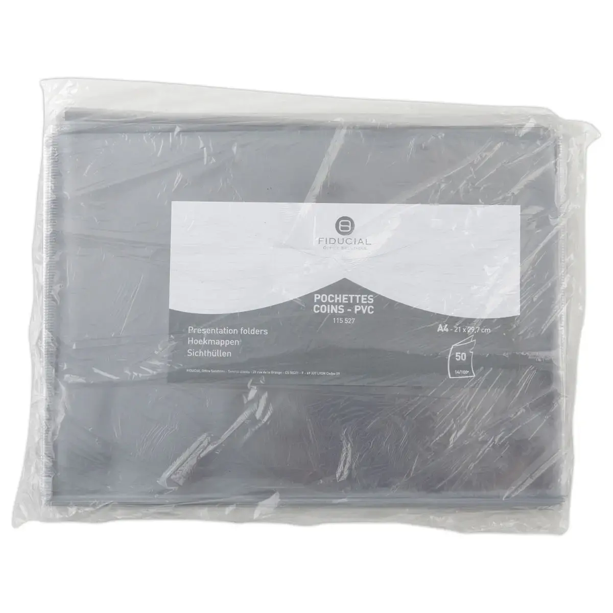 50 Hoekmappen FIDUCIAL in 14/100e pvc kleurloos