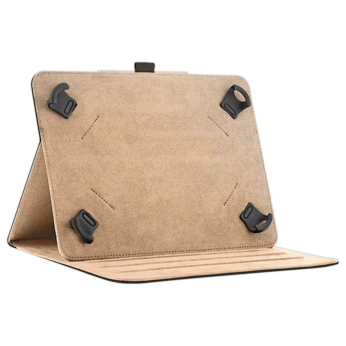 Universele Folio 10" Etui Zwart Smili Leder & Zachte Binnenkant - T'NB