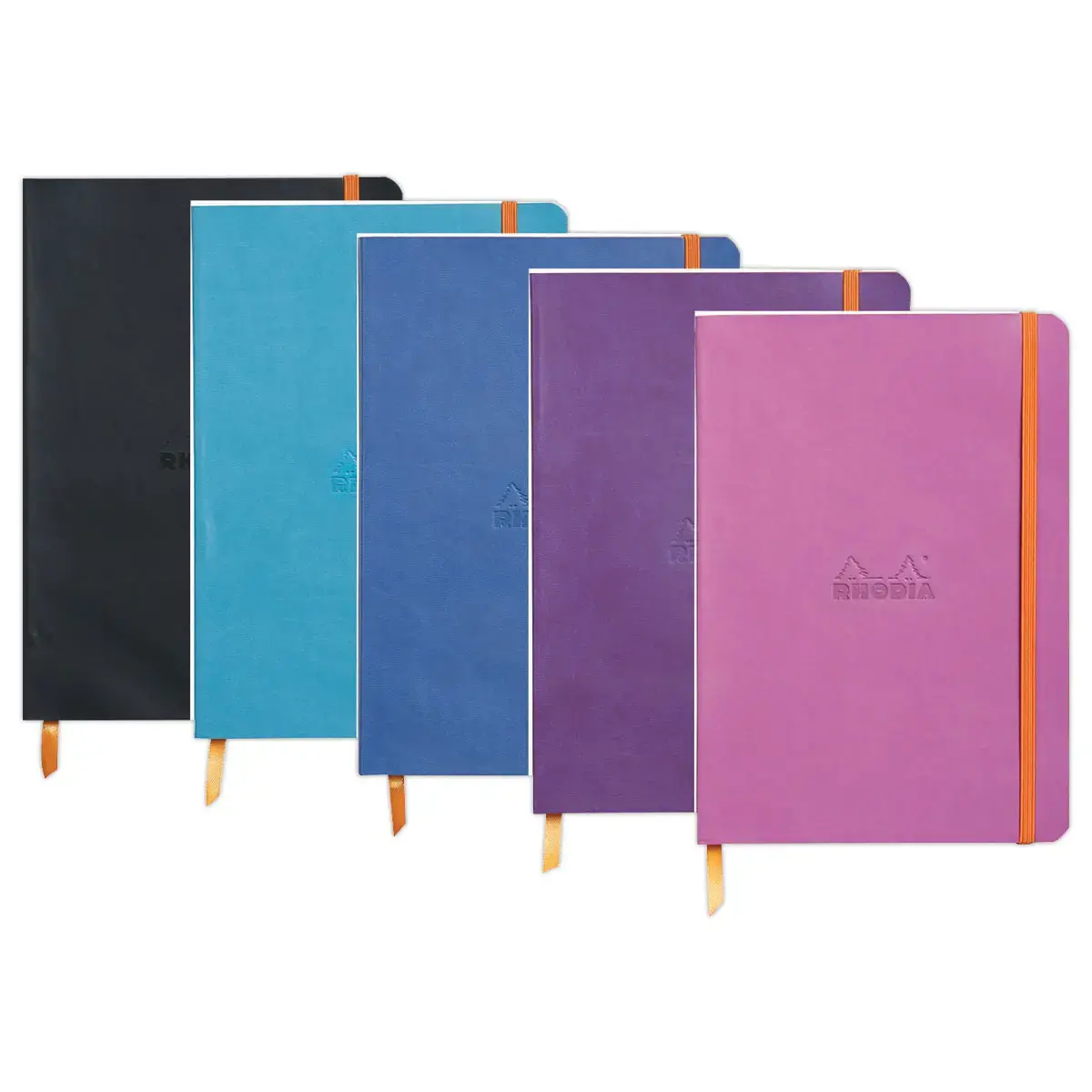 Ingenaaid schrift Rhodiarama A5 160 pagina's - turkoois - RHODIA