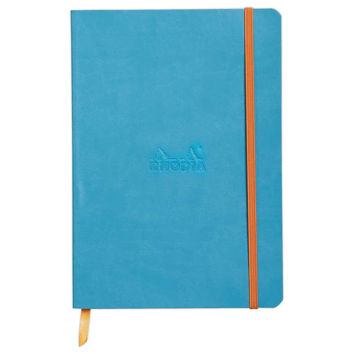 Ingenaaid schrift Rhodiarama A5 160 pagina's - turkoois - RHODIA