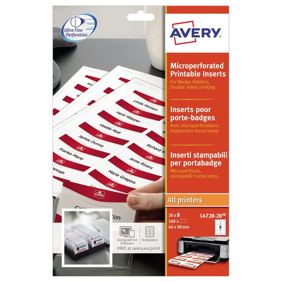 160  Labels voor badges 6 x 9 cm 190 gr 