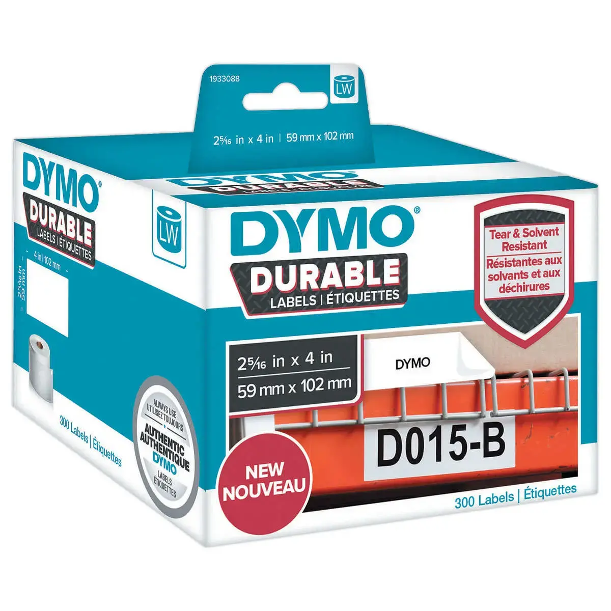 Rol met 300 duurzame etiketten LW verzending en badges 59 x 102 mm