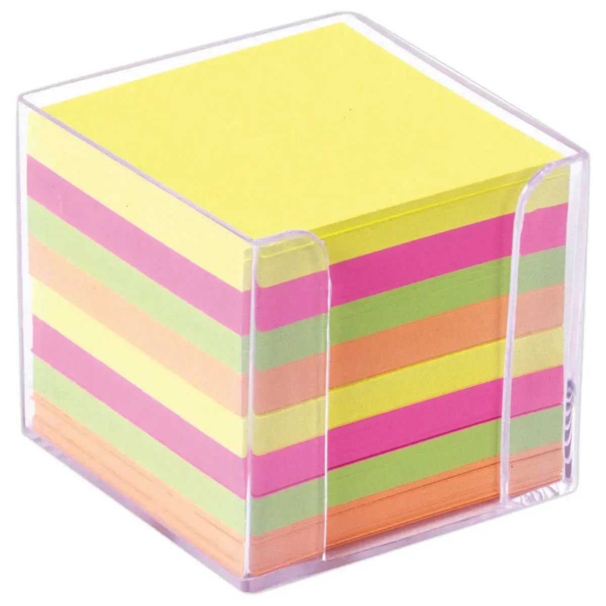 Houder + kubusblok - 720 losse memoblaadjes - Diverse kleuren - ACCESS