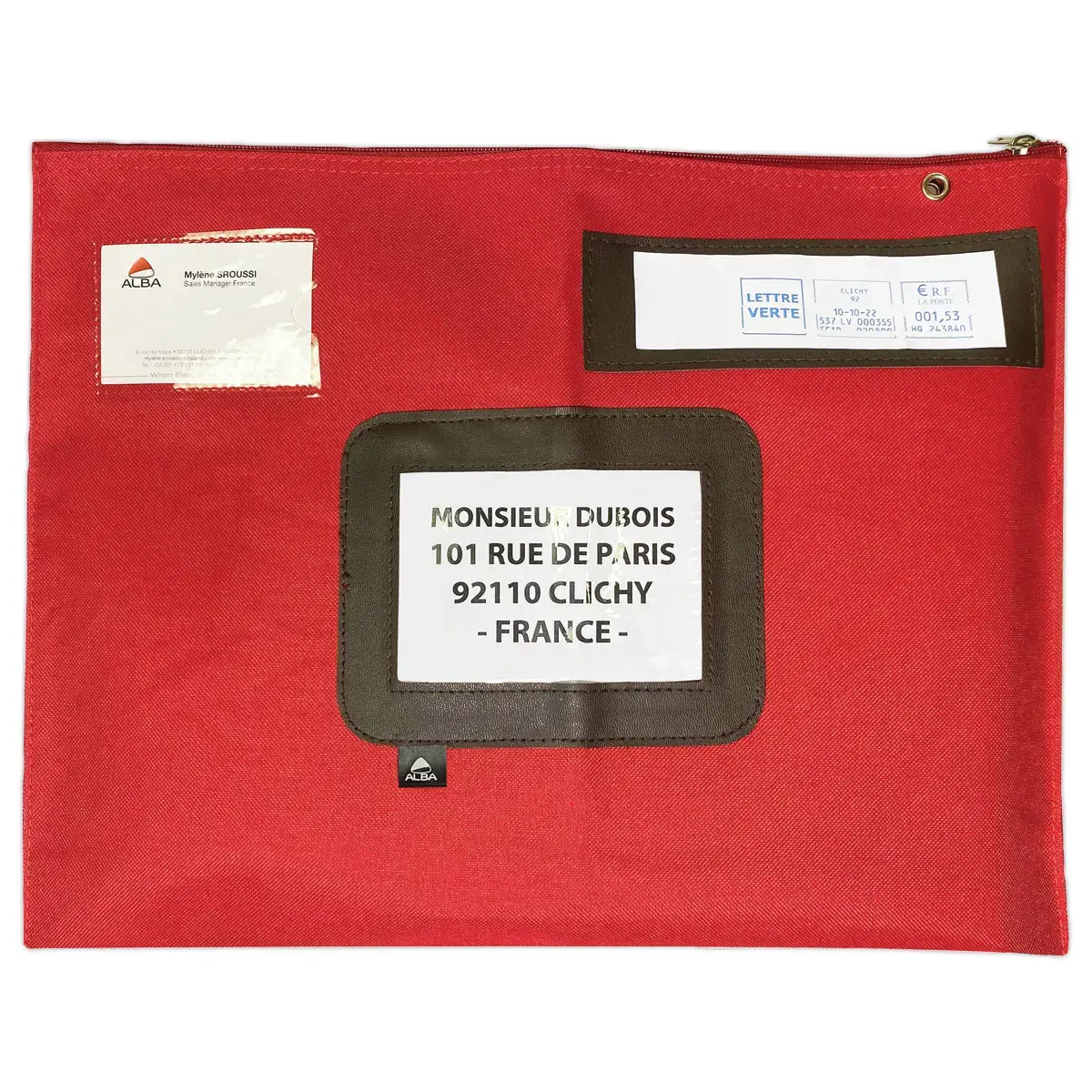 Postzak 42x32 cm rood in polyester