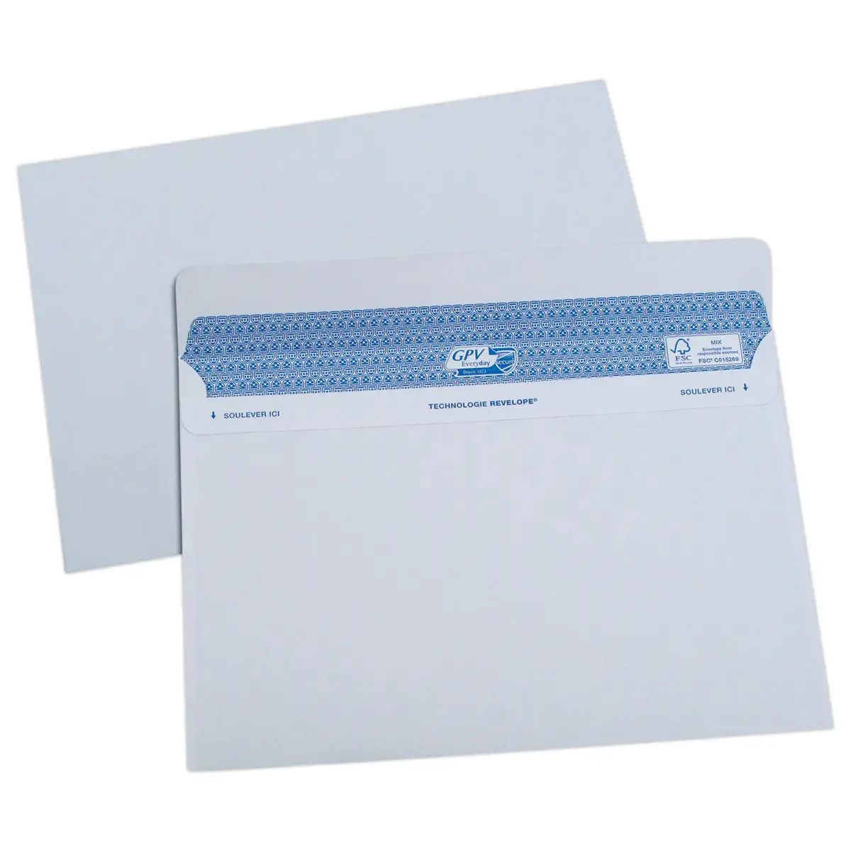 100  Witte Secure enveloppen - 162x229 mm - 90g - GPV 