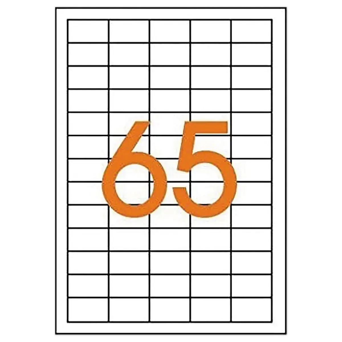 100 vellen MU-labels 38X21,2 mm, in totaal 6500 labels