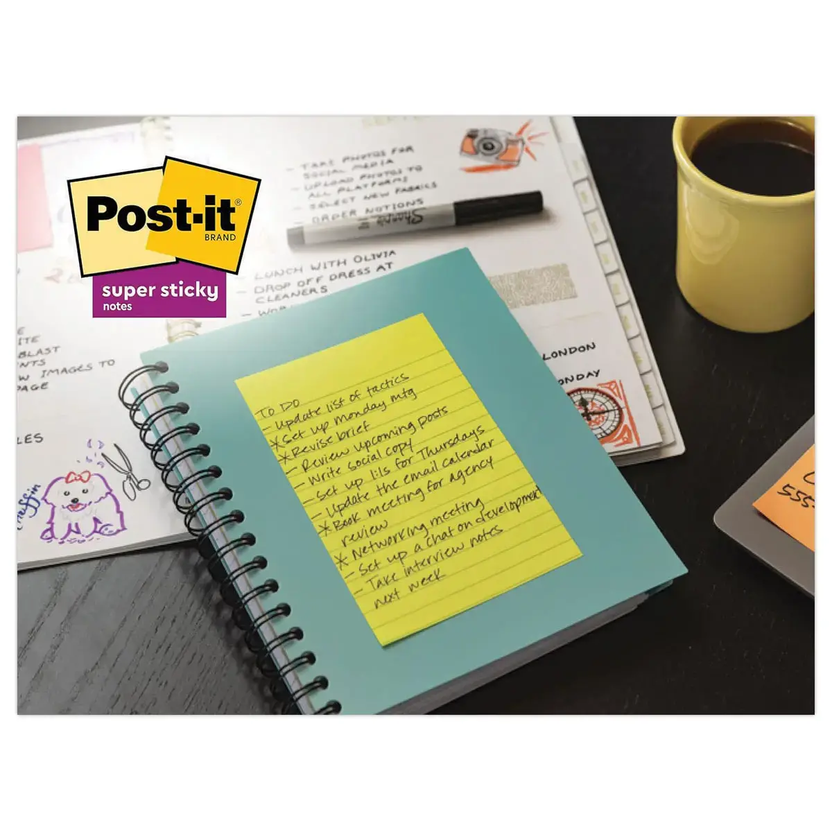 003 Herpositioneerbare memoblaadjes - Miami - Super sticky - 10,1x10,1 cm - POST-IT