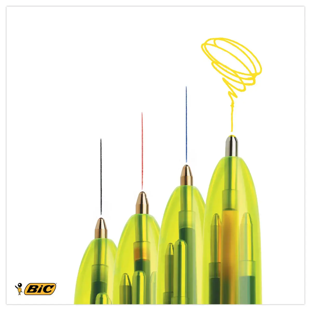 Balpen 3 kleuren + geïntegreerde markeerstift - BIC
