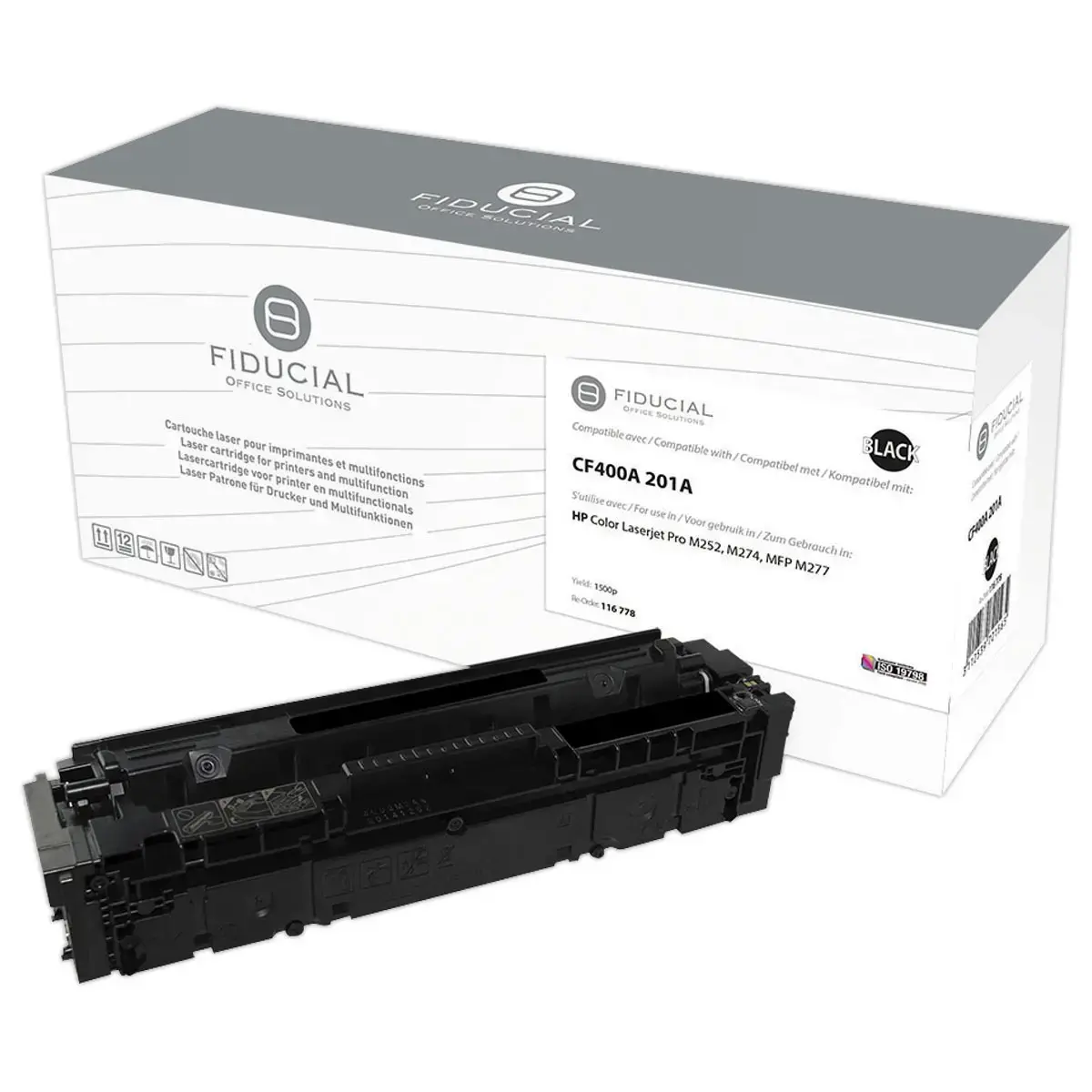Lasercartridge FIDUCIAL equiv. HP 201AZwart CF400A
