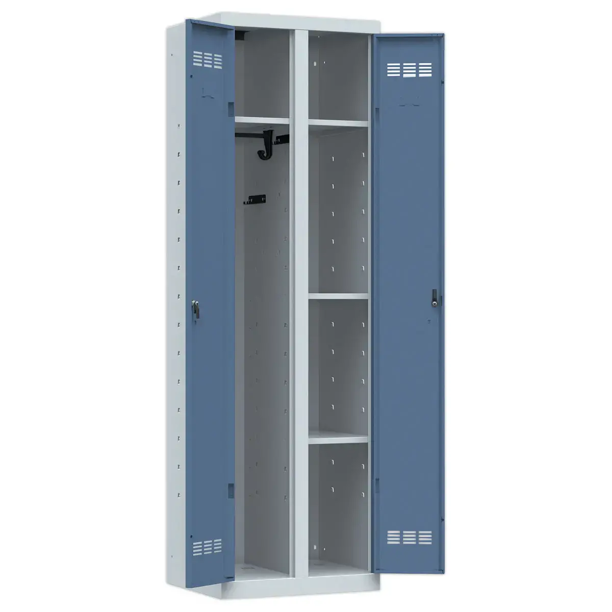 Multifunctionele garderobe H.198 x B.60cm, kledingrek en opslag blauw 