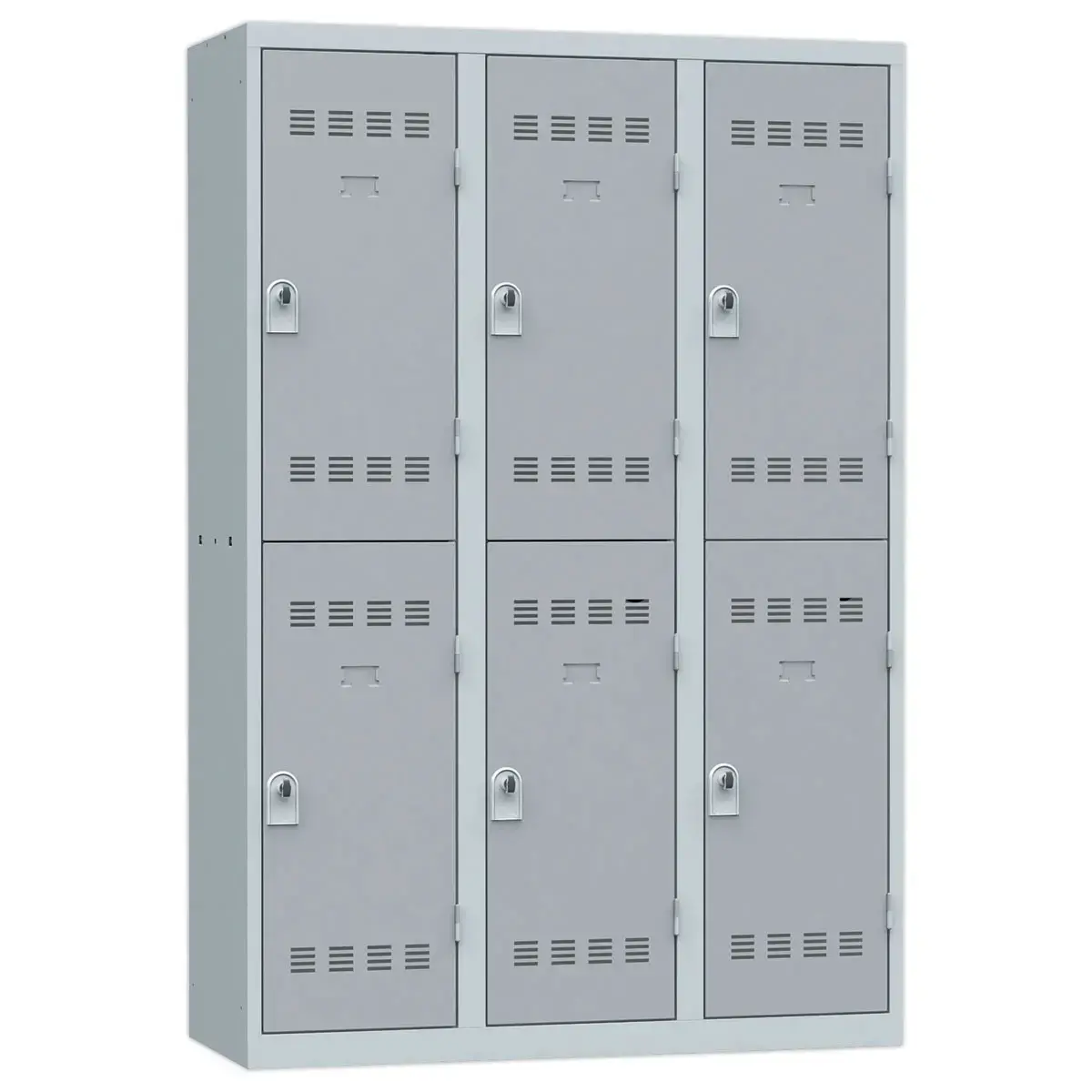 Garderobe met meerdere vakken - 3 kolommen van 2 vakken  - Grijs - VINCO INDUSTRIES 
