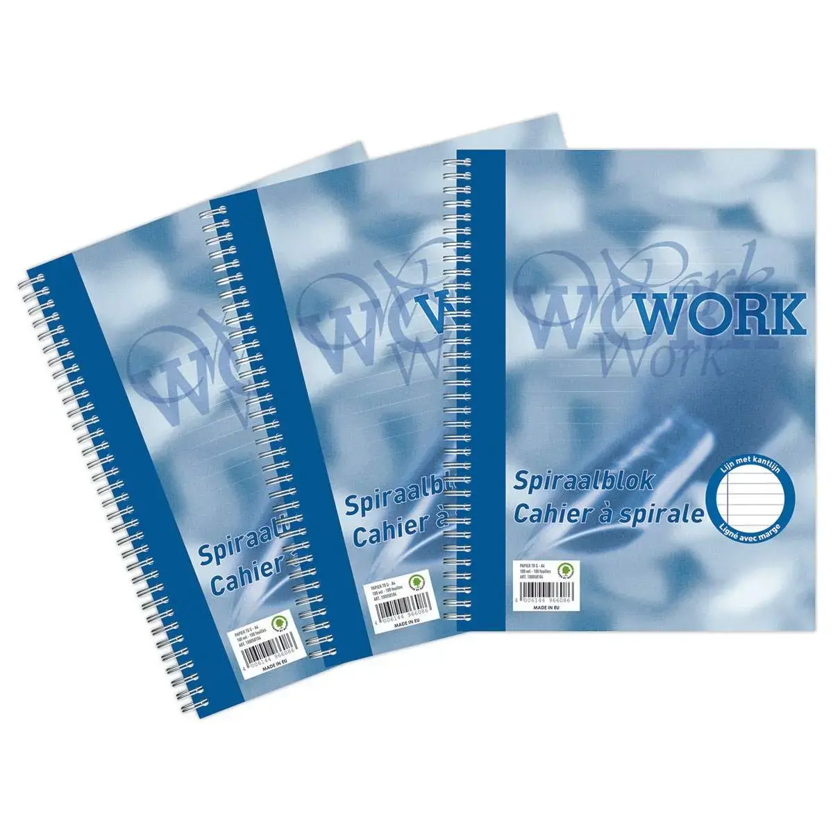 Spiraalnotitieboek Work A4, 70g, 200 pagina's, gelijnd