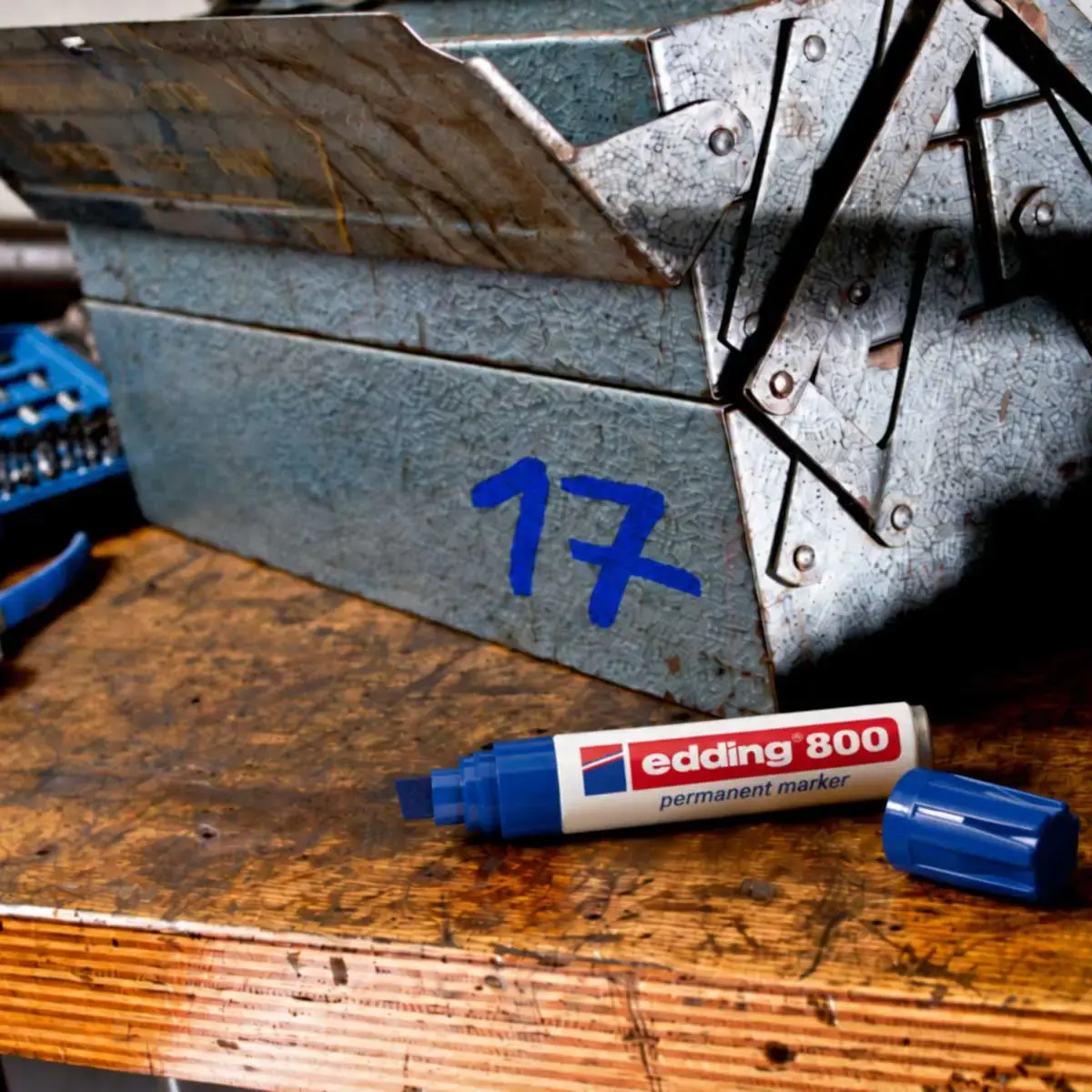 5 Edding 800 Markers - BLAUW