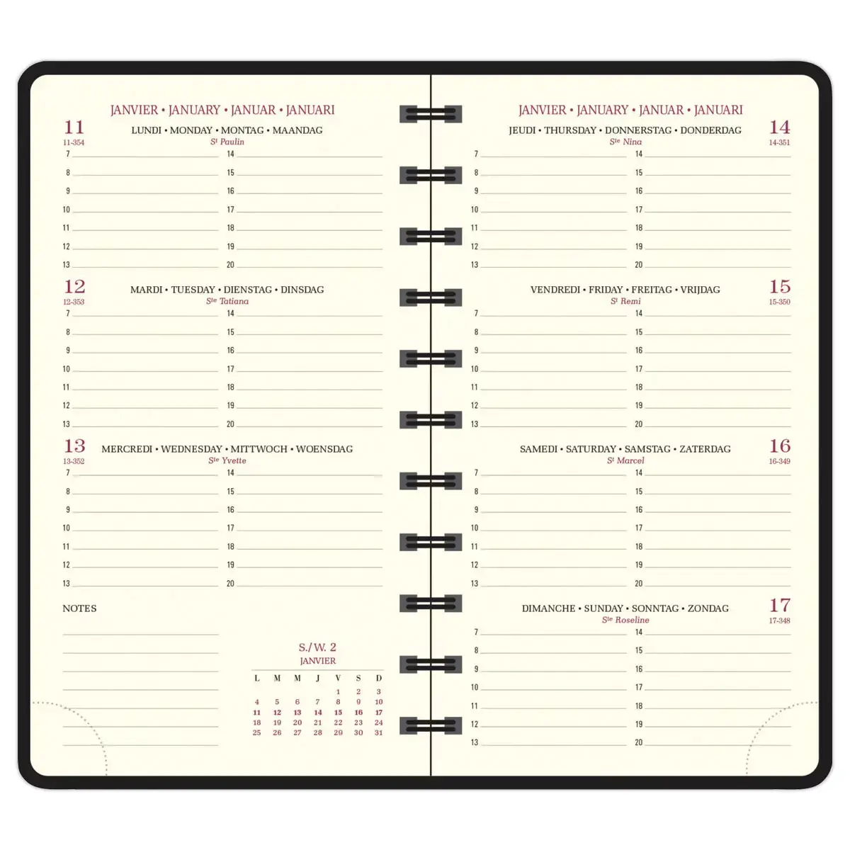 Weekagenda spiraal EXACOMPTA Swan 9x16cm - Blauw