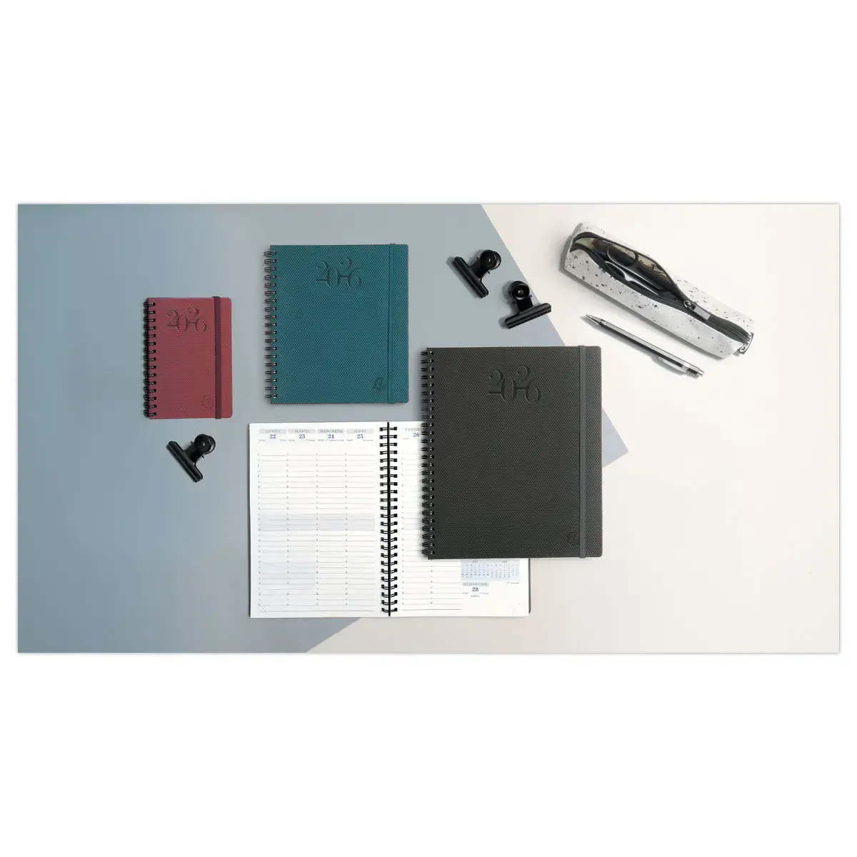 Weekagenda EXACOMPTA Swan 18,5 x 22,5 cm - antraciet