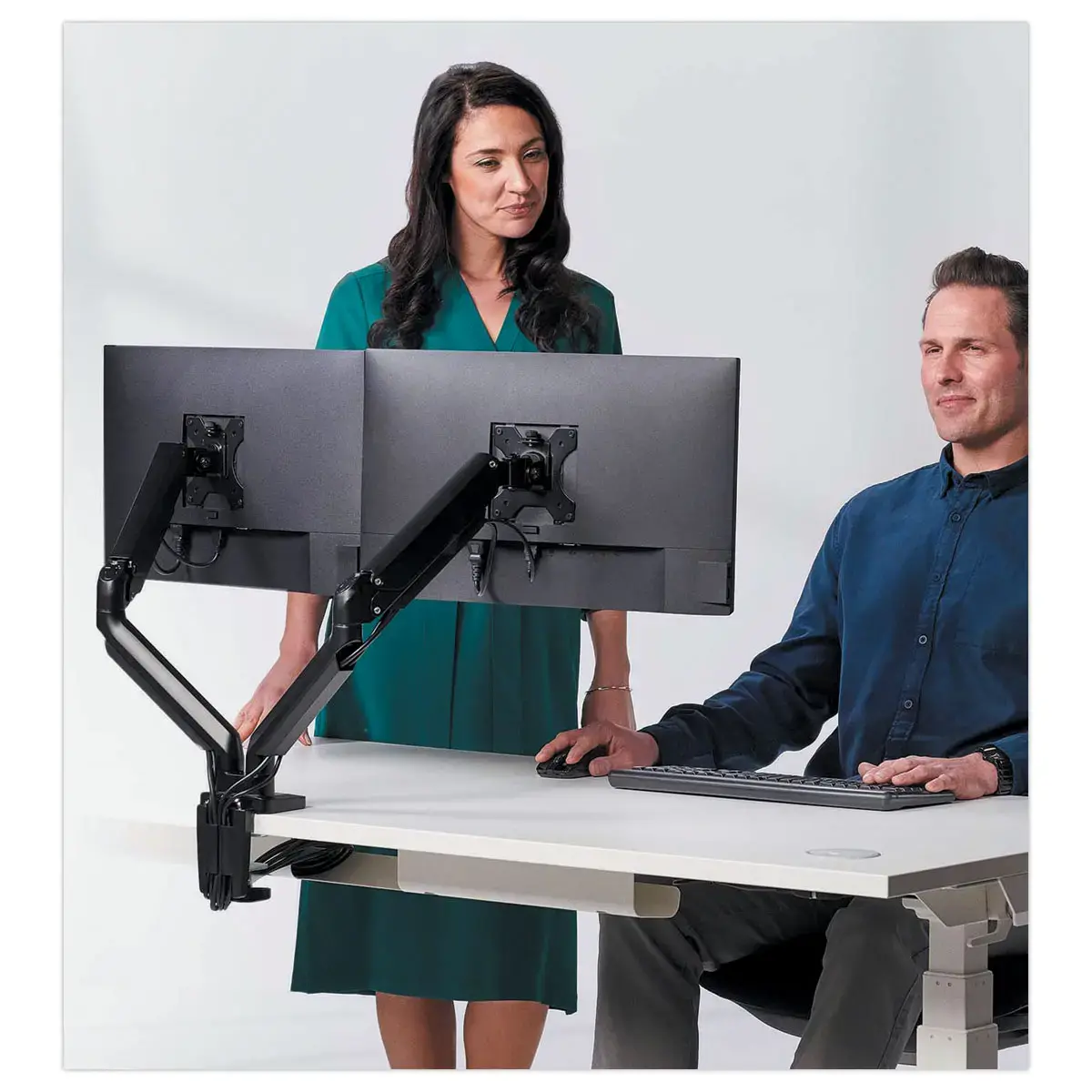 Dubbele monitorarm Platinum Series - Zwart - FELLOWES