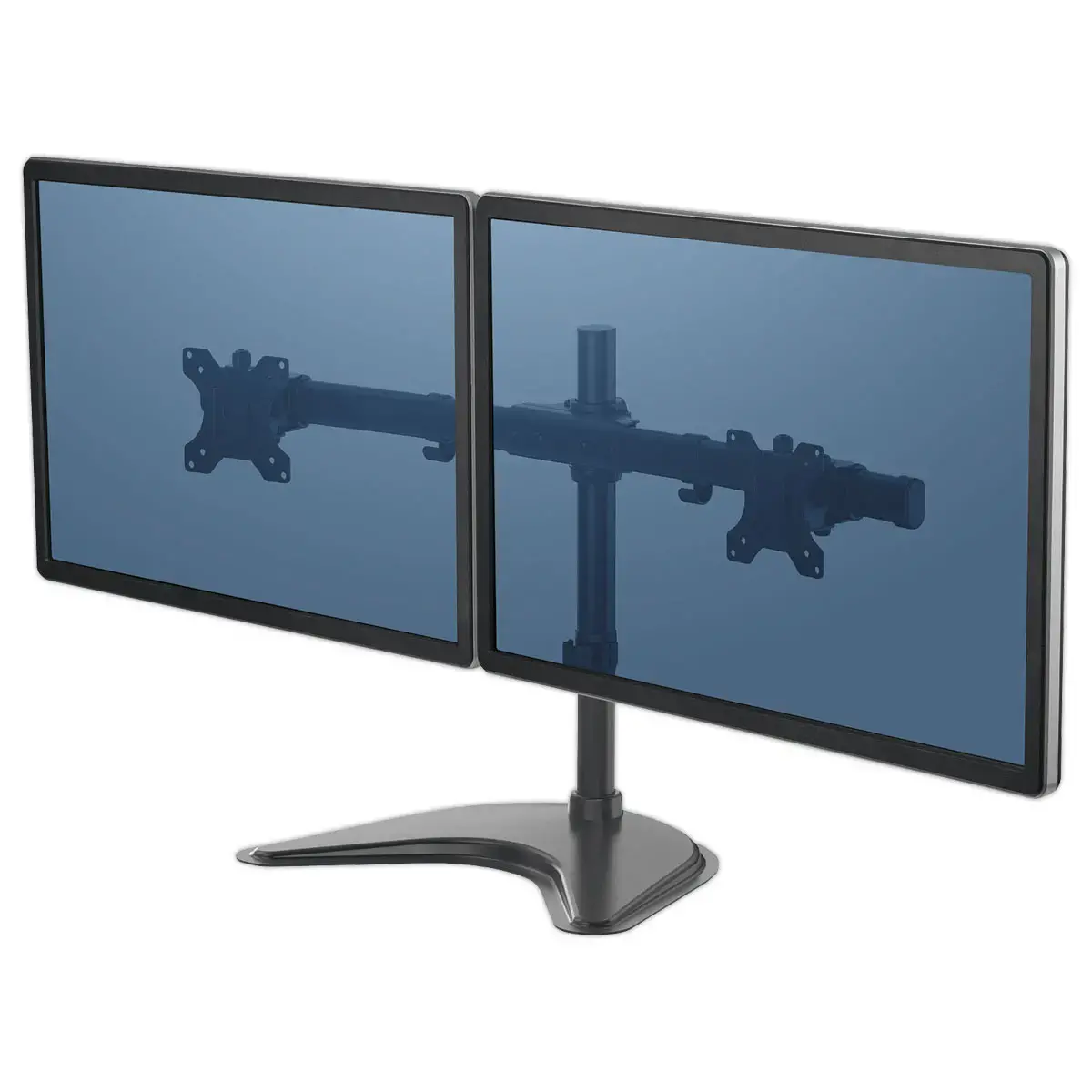 Dubbele horizontale monitorarm op voet- Fellowes