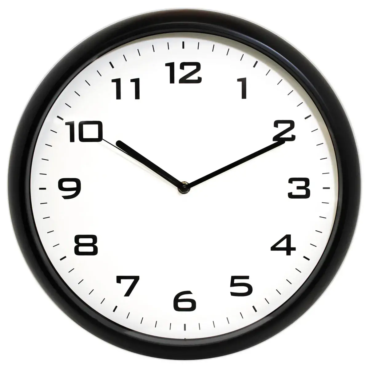 Geruisloze wandklok FIDUCIAL zwart Ø 38 cm.