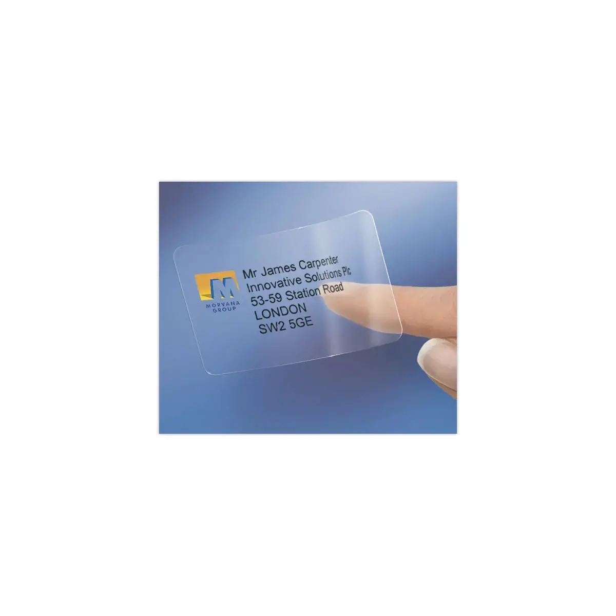 25 Transparante etikettenbladen 63,5x38,1 mm, 525 etiketten/doos