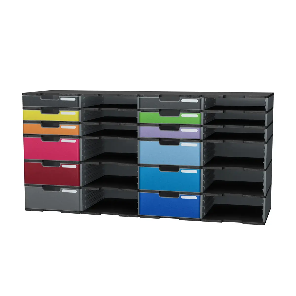 10 Modules om 24 kisten in 3 of 4 kolommen te monteren.