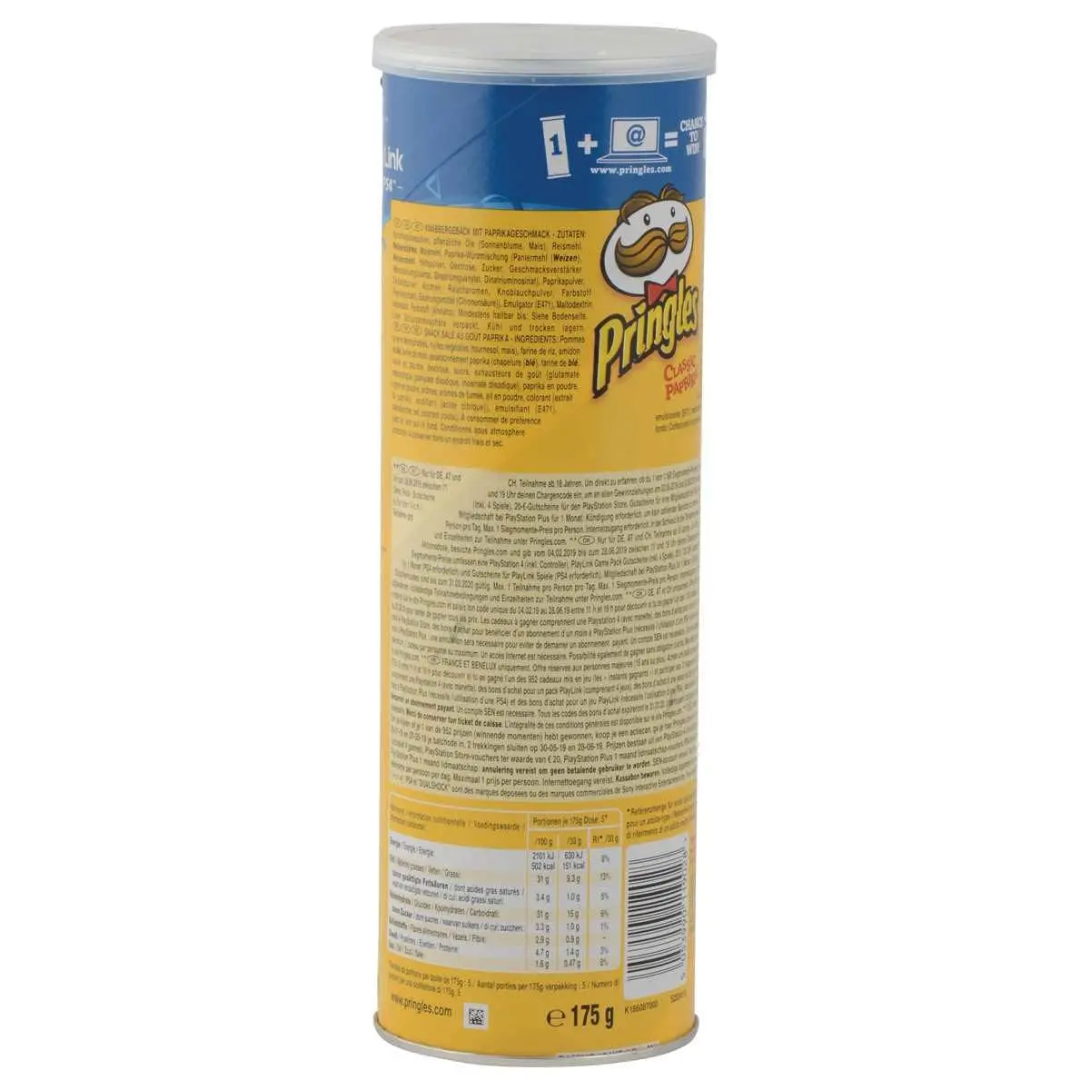 Chips Pringles paprika - doos van 175g.