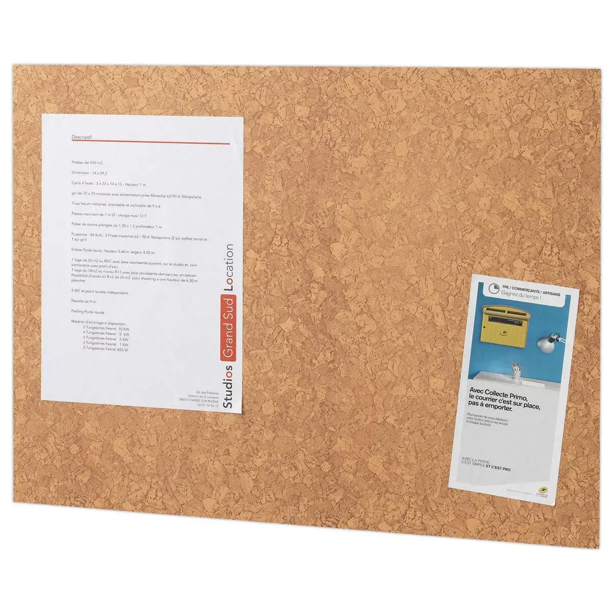 Zelfklevend medelelingenbord B 46 x H 58 cm - Bruin