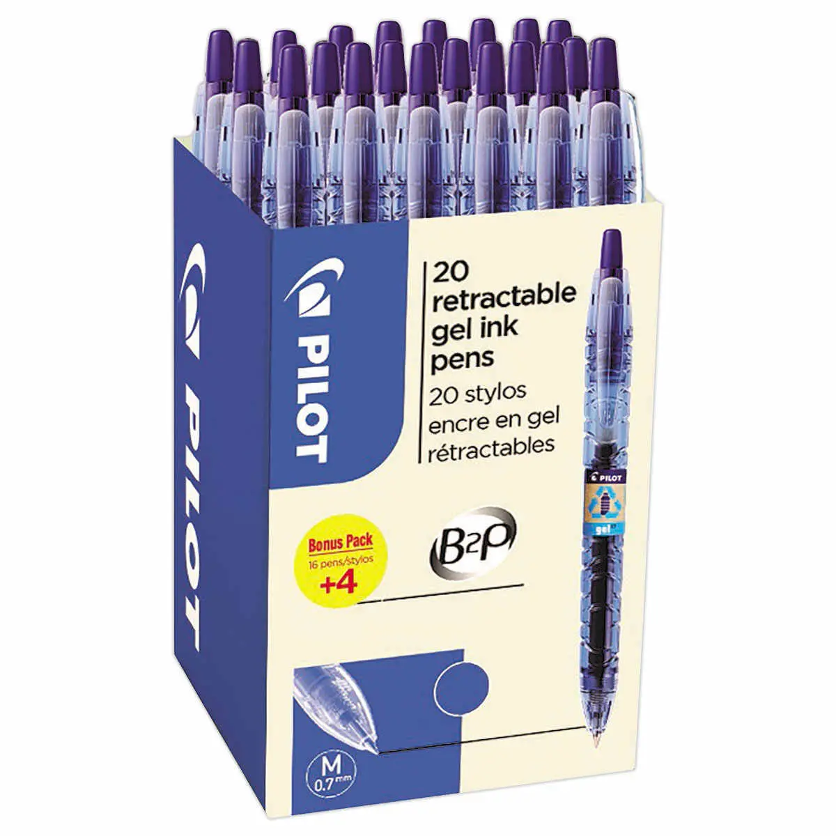 20 Intrekbare gelpennen B2P - Blauw - PILOT
