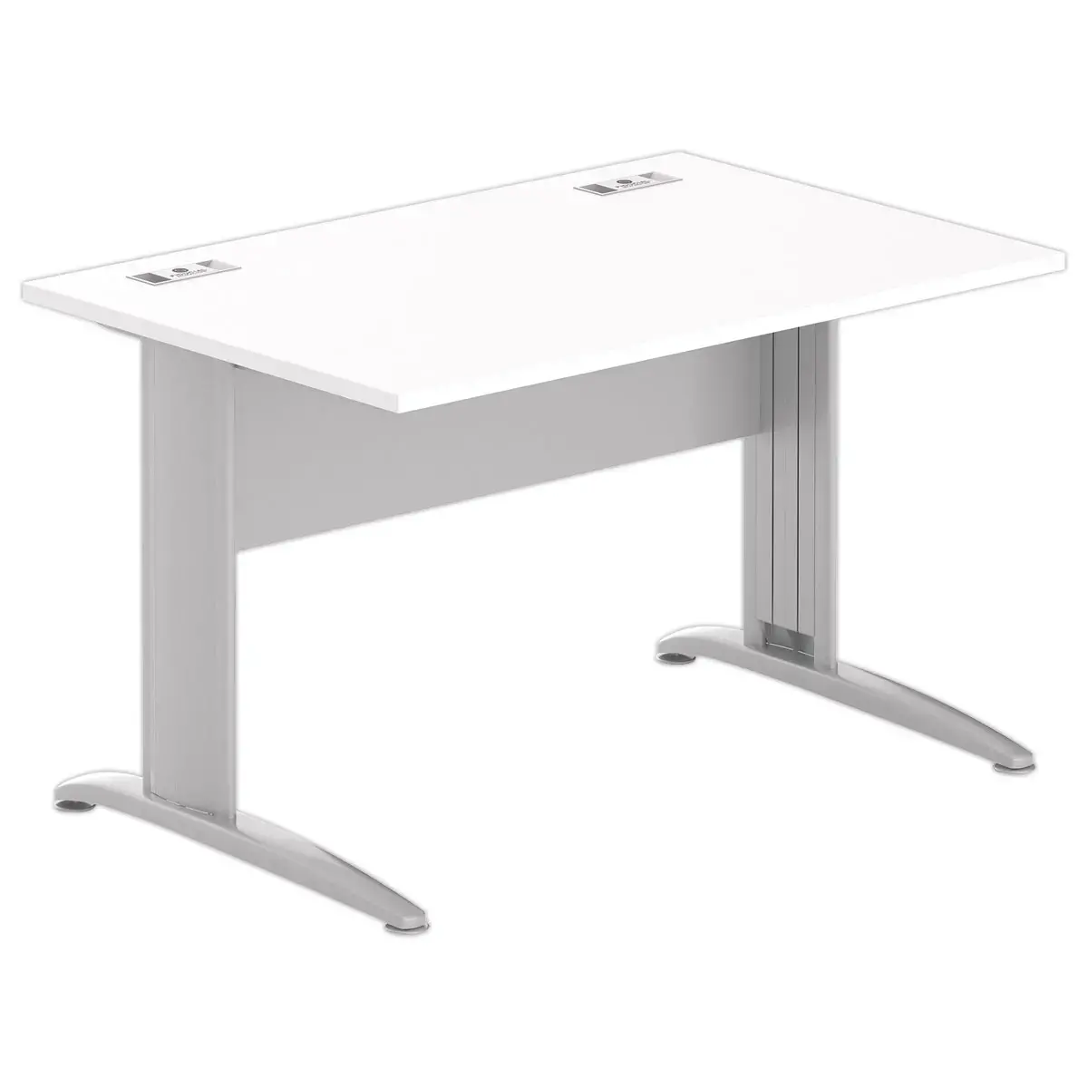 Bureau BUENOS AIRES - Blad wit en aluminium poten - 120x80 cm