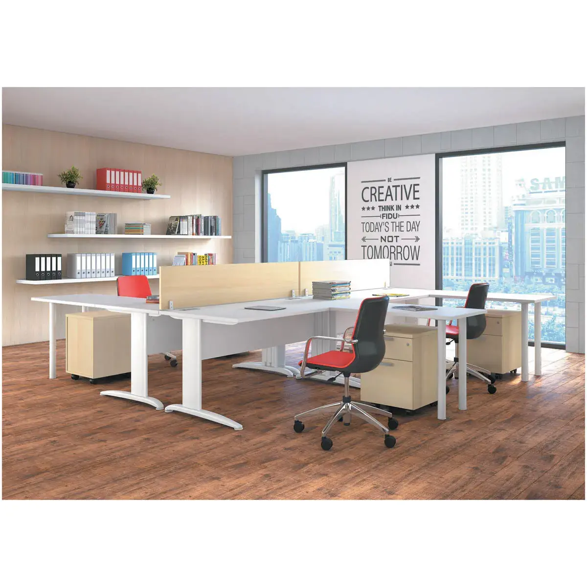 Bureau BUENOS AIRES - Blad wit en aluminium poten - 120x80 cm