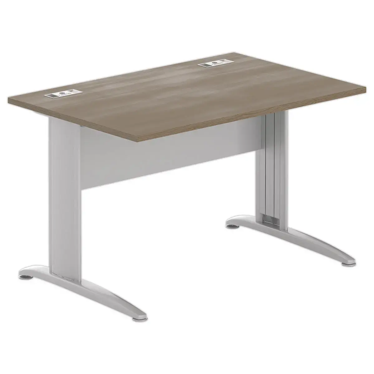 Bureau BUENOS AIRES - Blad notenboom en aluminium poten - 120x80 cm 