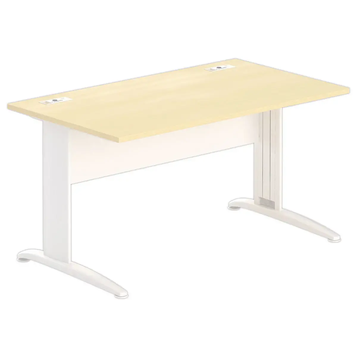 Bureau Buenos Aires - 140 x 80 cm - Beuken bovenblad en wit onderstel - FIDUCIAL OFFICE SOLUTIONS