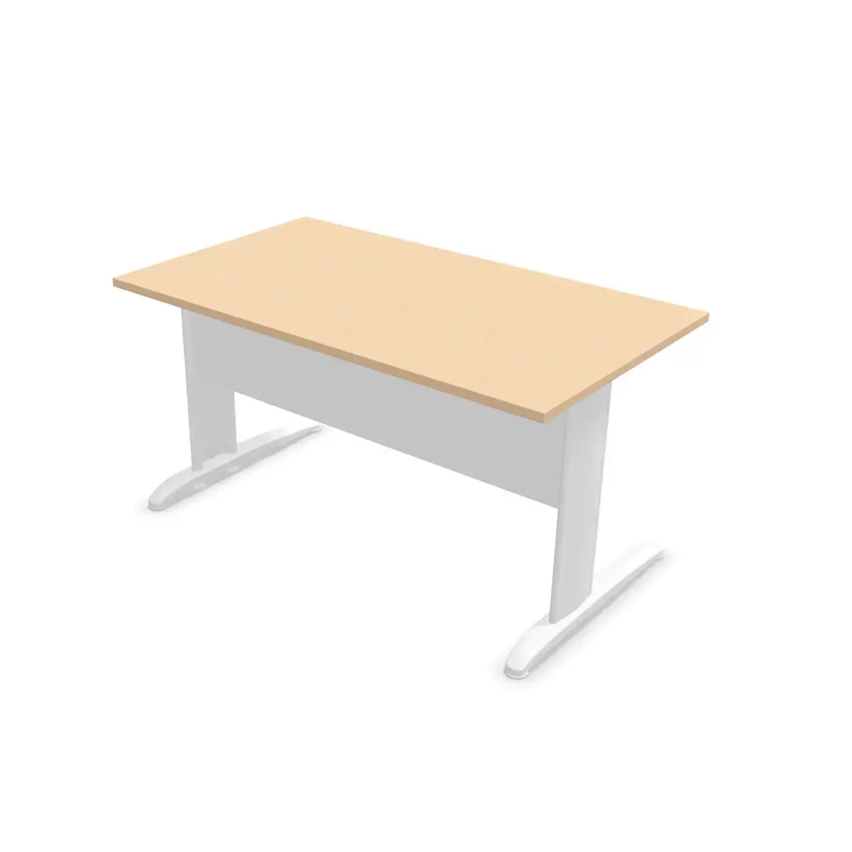 Bureau Buenos Aires - 140 x 80 cm - Beuken bovenblad en wit onderstel - FIDUCIAL OFFICE SOLUTIONS