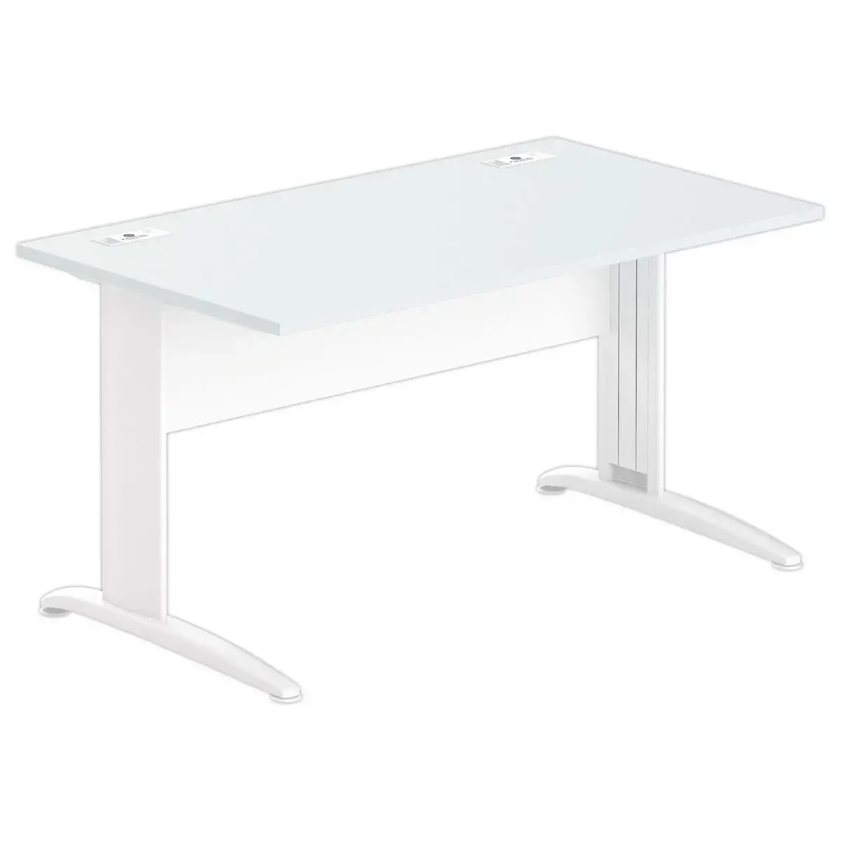 Bureau Buenos Aires - 140 x 80 cm - Grijs bovenblad en wit onderstel - FIDUCIAL OFFICE SOLUTIONS 
