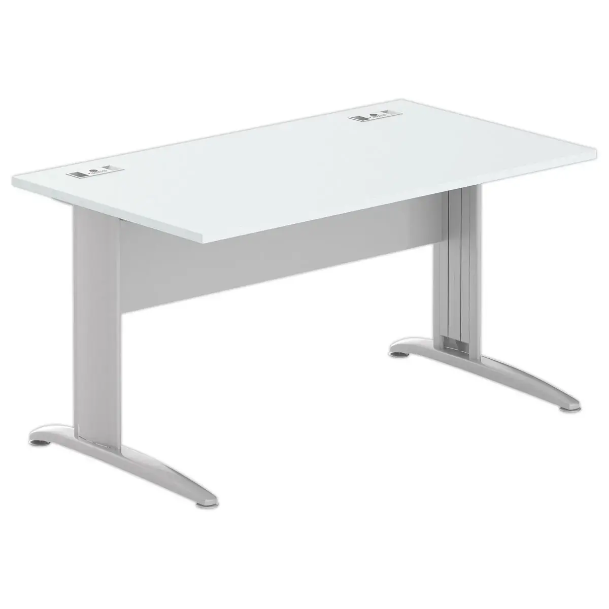 Bureau BUENOS AIRES - Grijs blad en aluminium poten - 140x80 cm - FIDUCIAL OFFICE SOLUTIONS 