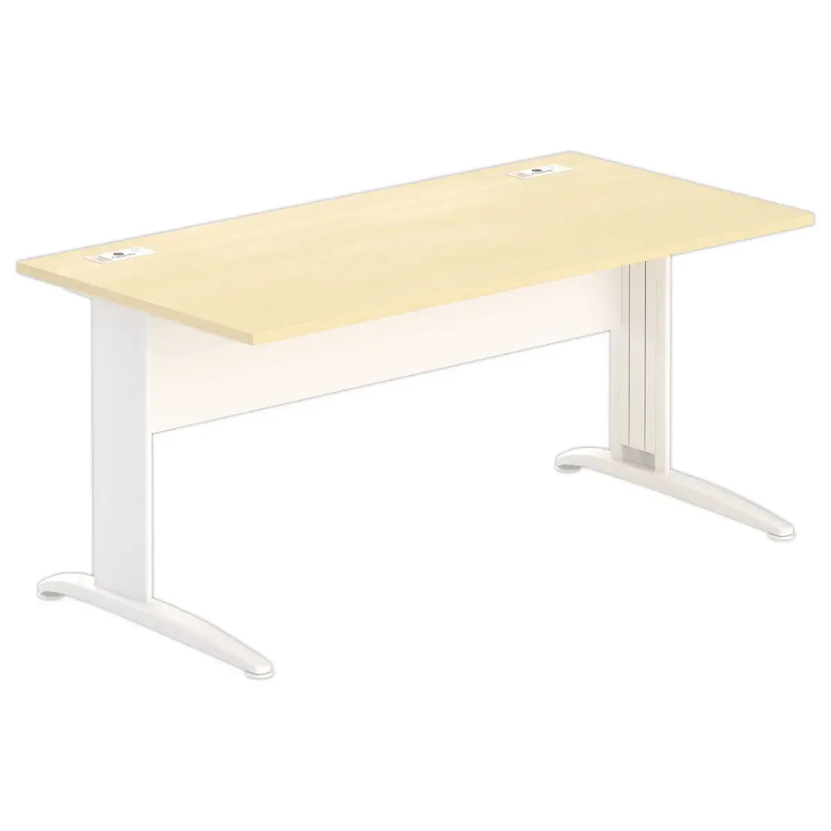 Bureau BUENOS AIRES - Beuken blad en witte poten - 160x80 cm - FIDUCIAL OFFICE SOLUTIONS 
