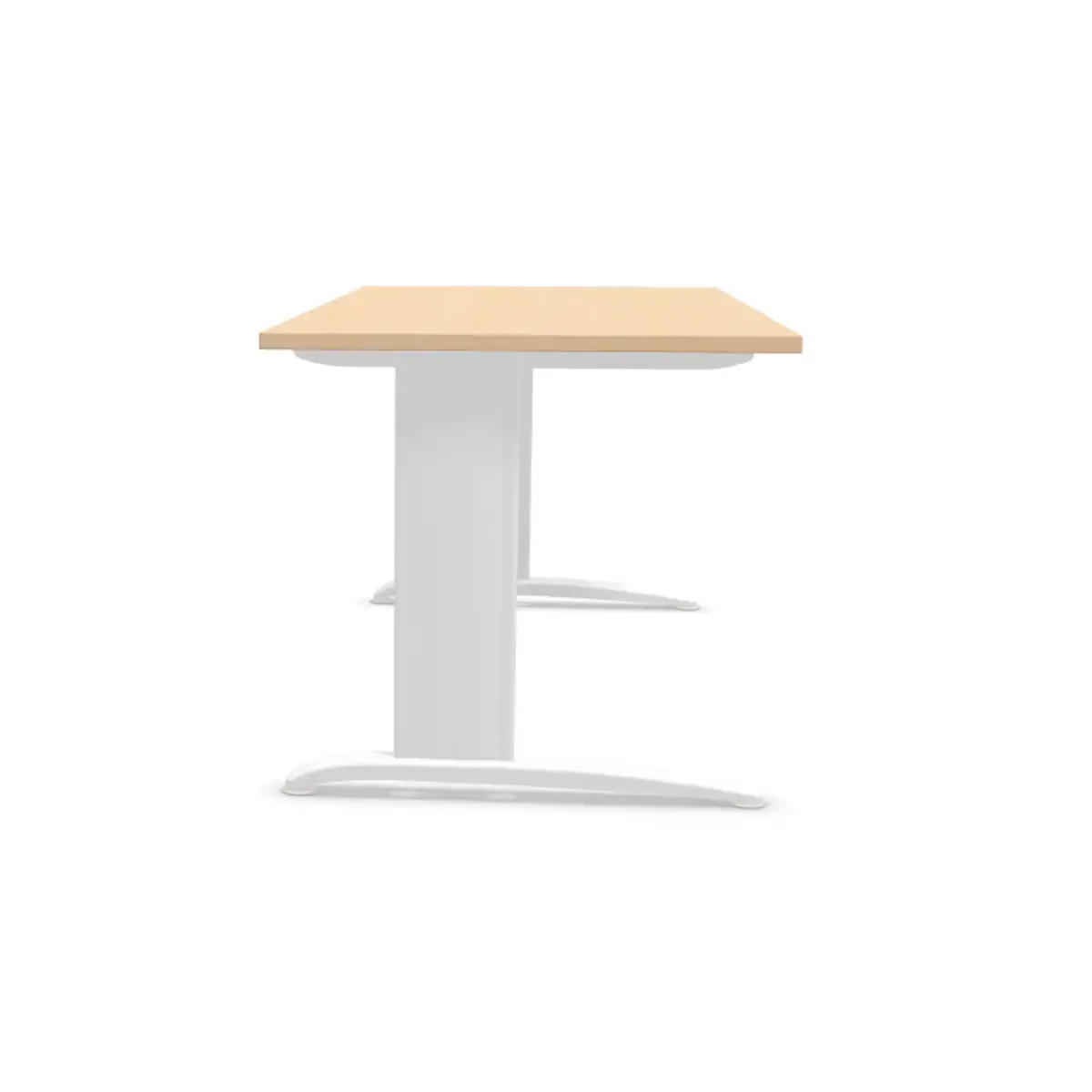 Bureau BUENOS AIRES - Beuken blad en witte poten - 160x80 cm - FIDUCIAL OFFICE SOLUTIONS 
