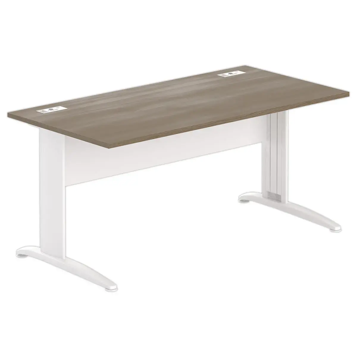 Bureau Buenos Aires - 160 x 80 cm - Walnoot blad en wit onderstel - FIDUCIAL OFFICE SOLUTIONS