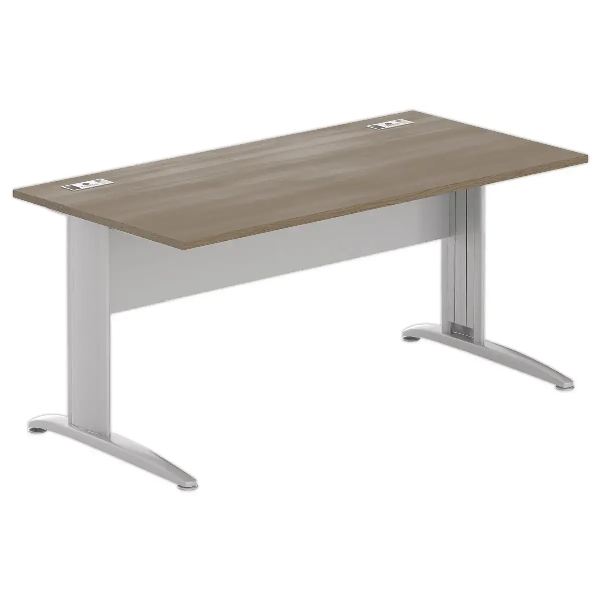 Buenos Aires bureau - Walnoten blad en aluminium poten - 160x80 cm - FIDUCIAL OFFICE SOLUTIONS