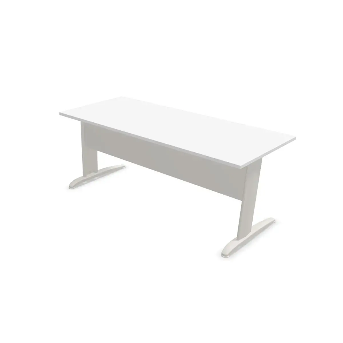 Bureau BUENOS AIRES - Blad wit en aluminium poten - 180x80 cm