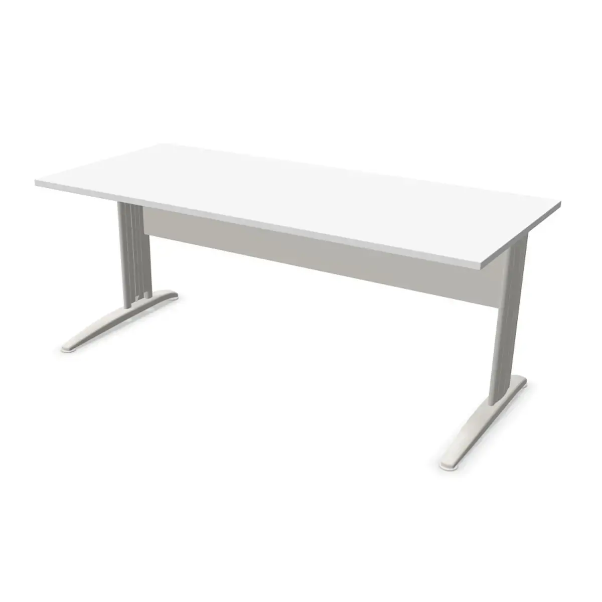 Bureau BUENOS AIRES - Blad wit en aluminium poten - 180x80 cm