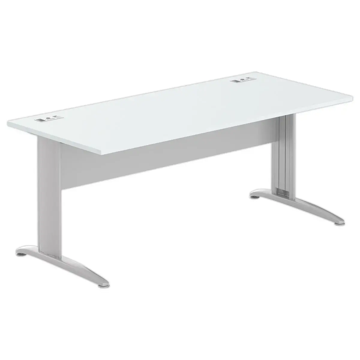 Bureau BUENOS AIRES - Blad grijs en aluminium poten - 180x80 cm