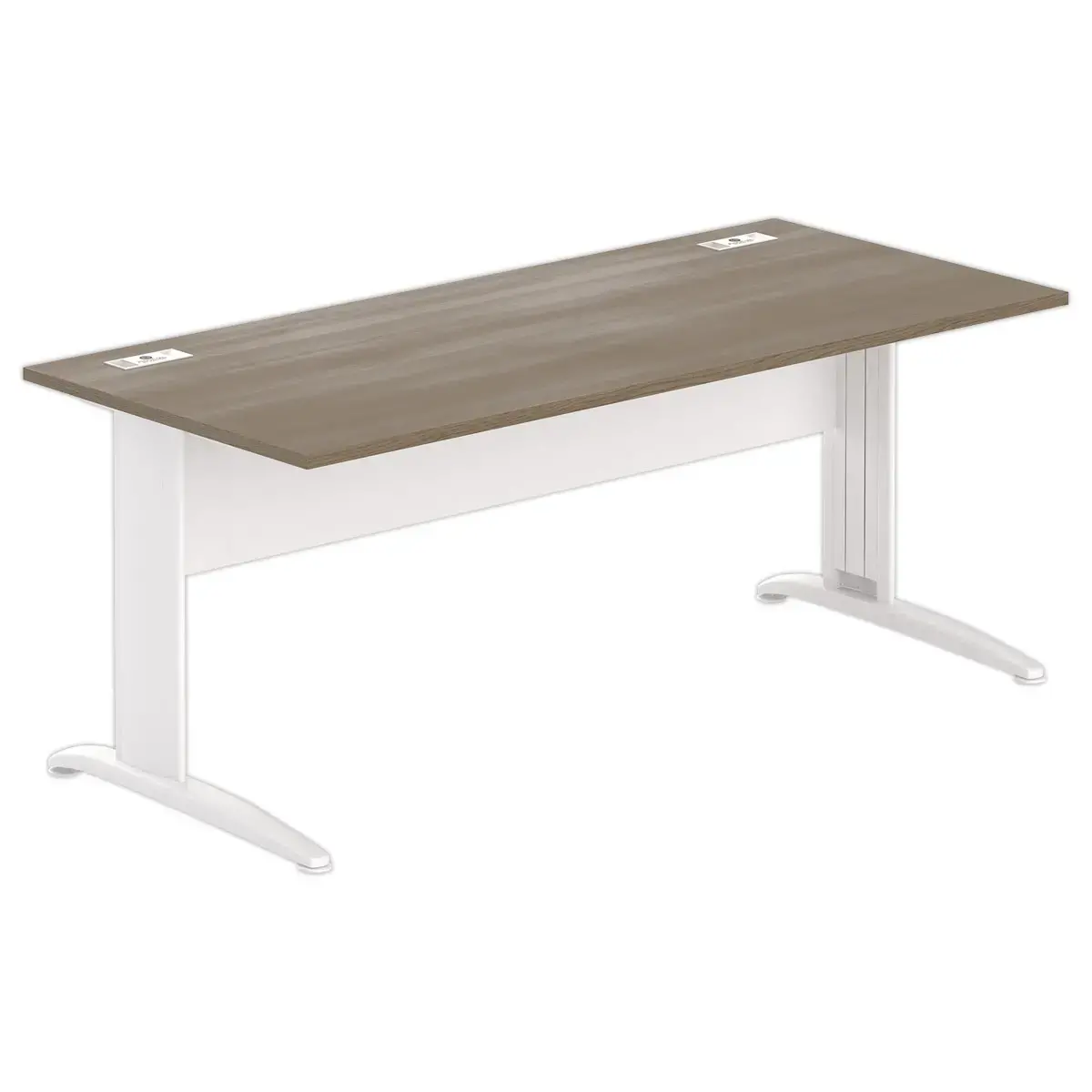 Bureau Buenos Aires - 180 x 80 cm - Walnoot bovenblad en wit onderstel - FIDUCIAL OFFICE SOLUTIONS