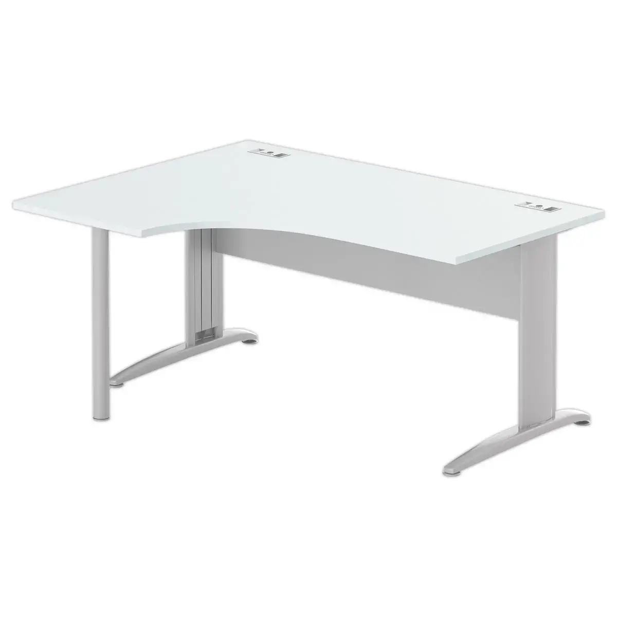 Bureau BUENOS AIRES compact terug naar links grijs/aluminium, L160