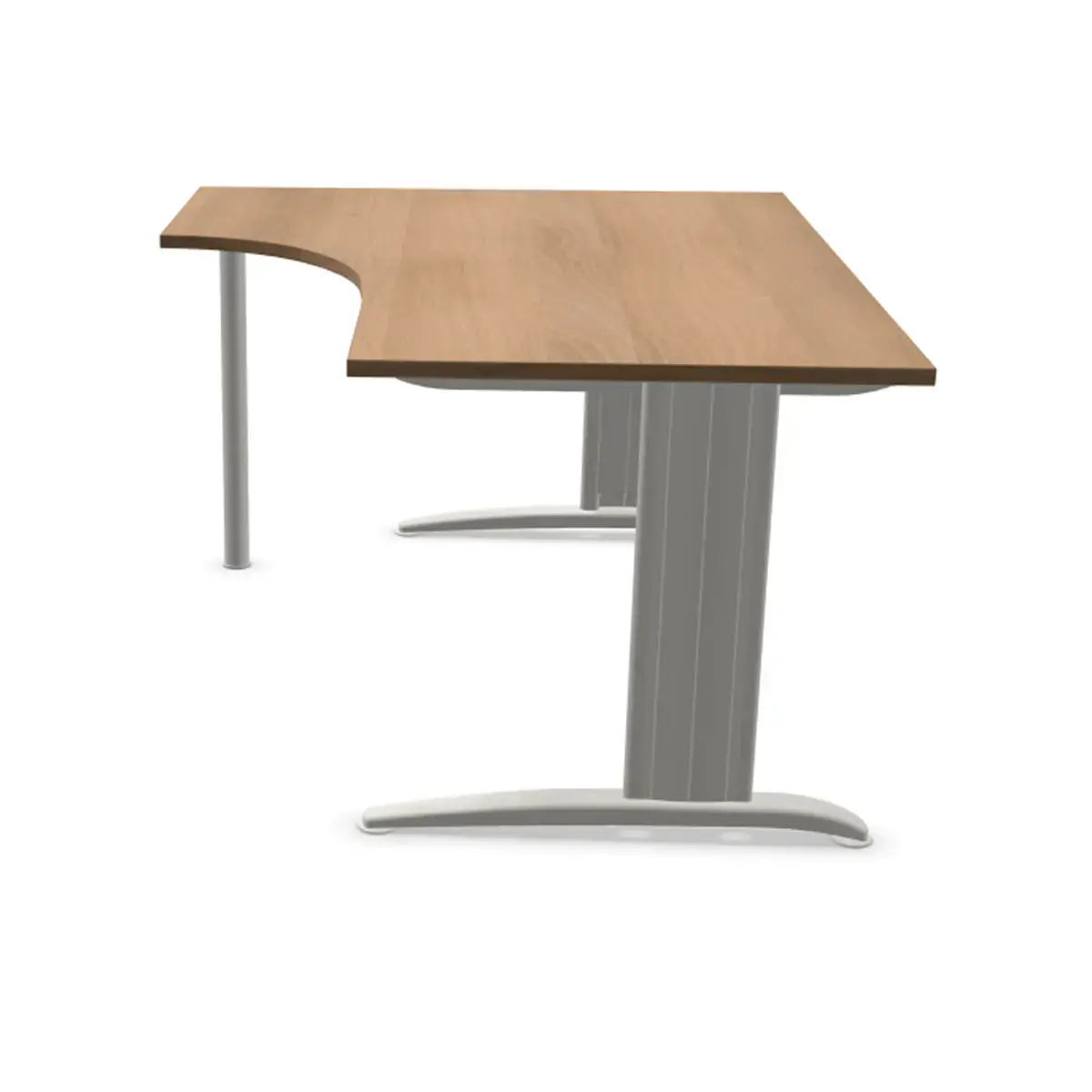 Bureau BUENOS AIRES compact terug naar links notelaar/alu, L160