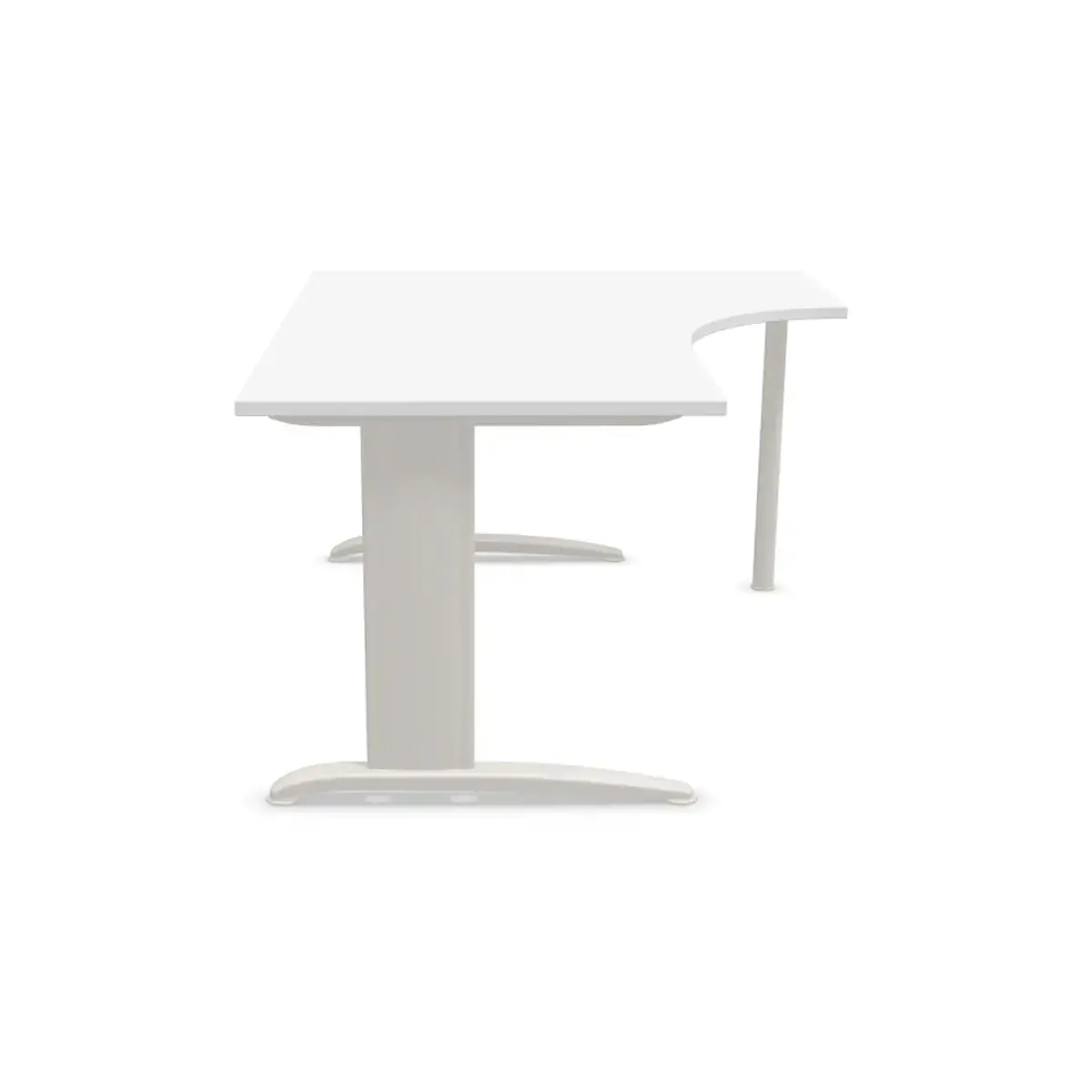 Bureau BUENOS AIRES compact retour naar rechts wit/alu, L160 