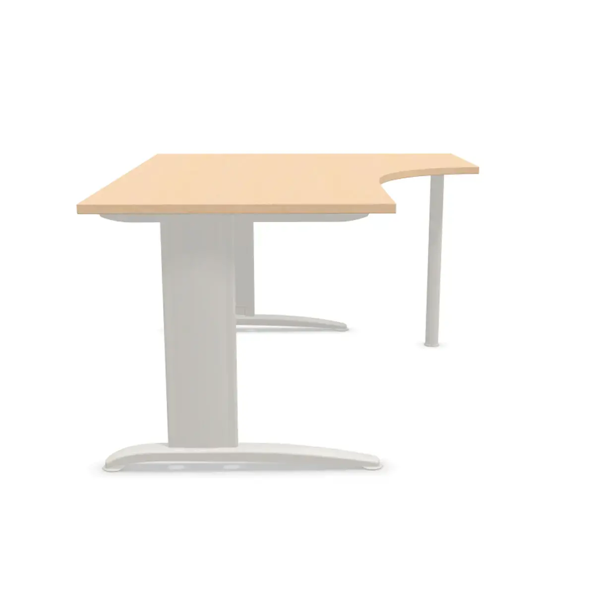 Bureau Buenos Aires - 160 cm - Retour naar rechts - Beuken/aluminium 